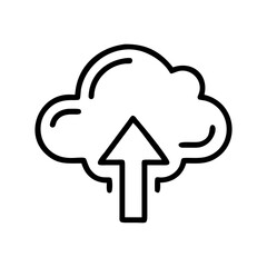 Cloud upload icon with arrow, digital content concept