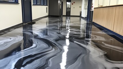 A new gray epoxy coating mixed with blue black and w