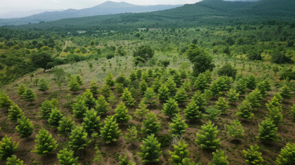 Obraz premium reforestation efforts, new trees