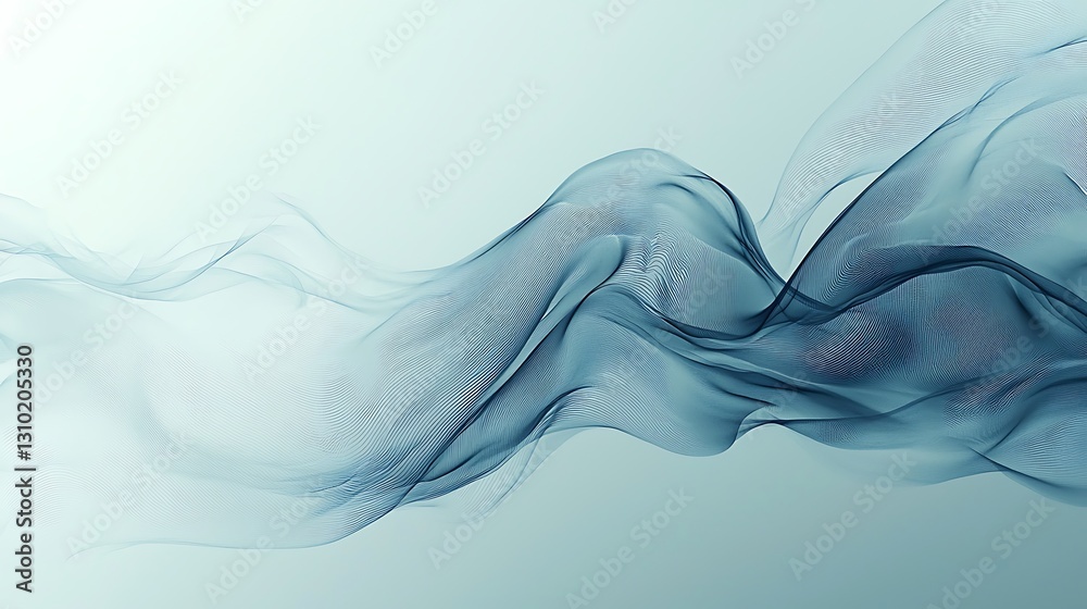 Poster abstract blue flowing fabric texture background design