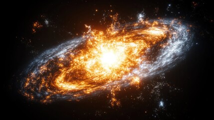 Obraz premium Fiery Spiral Galaxy in Deep Space (1)