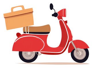 Obraz premium PNG Motorcycle delivery vehicle scooter transportation.