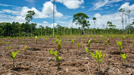reforestation efforts, new trees