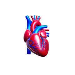 Naklejka premium Anatomic heart hologram realistic 3D isolated on transparent background