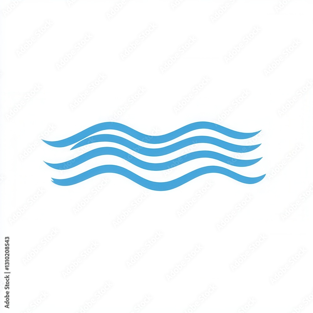 Fototapete wavy blue line icon represents calmness in a minimalist abstract style emphasizing serenity and simp