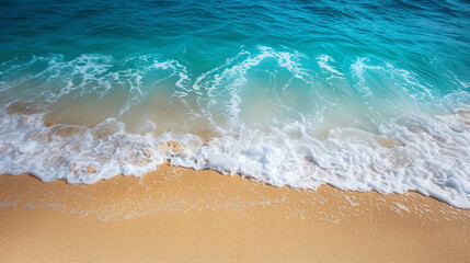tropical beach, palm trees and sea.