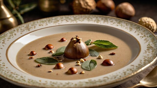 Porcini Mushroom and Chestnut Velout&eacute;