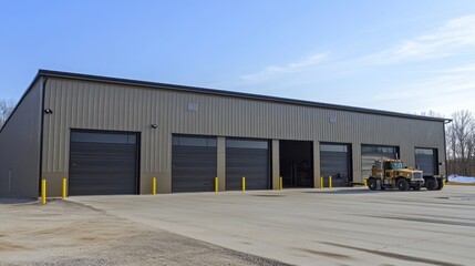 Fototapeta premium Modern Truck Garage with Six Bays