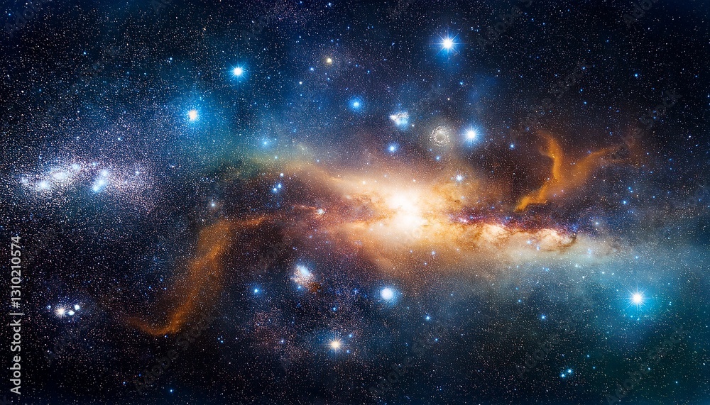 Wall mural stars and nebula in outer space constellation galaxy in universe cosmos background