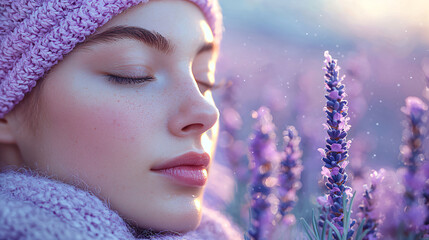 woman in a lavender field
