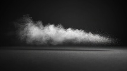 Fototapeta premium Studio steam plume, dark background, design element