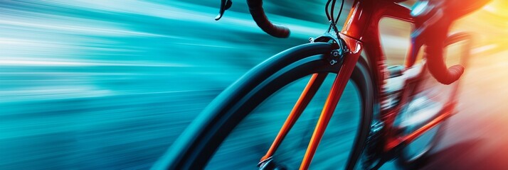 A bicycle with a red frame and black tires