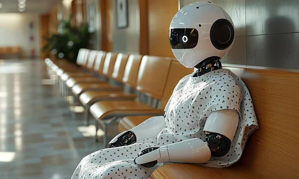 andoid robot at the hospital 