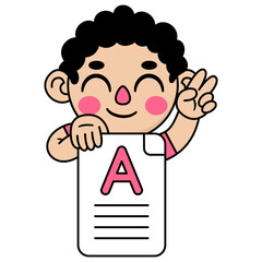 cute kid a note