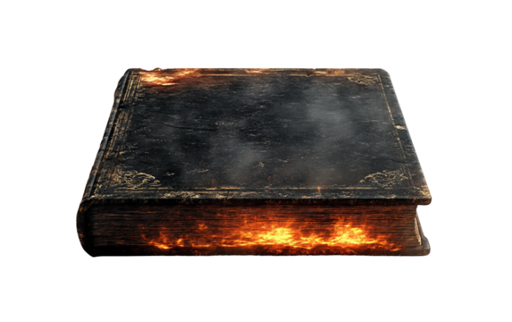An Eerie Hardcover Book with a Shadowy Design and a Sense of Mystery Isolated on transparent background PNG