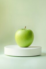 Green Apple on White Table
