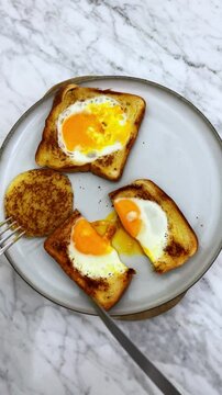 Eggs on a nest delicious breakfast