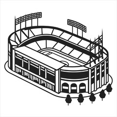 silhouette stadium icon on white background