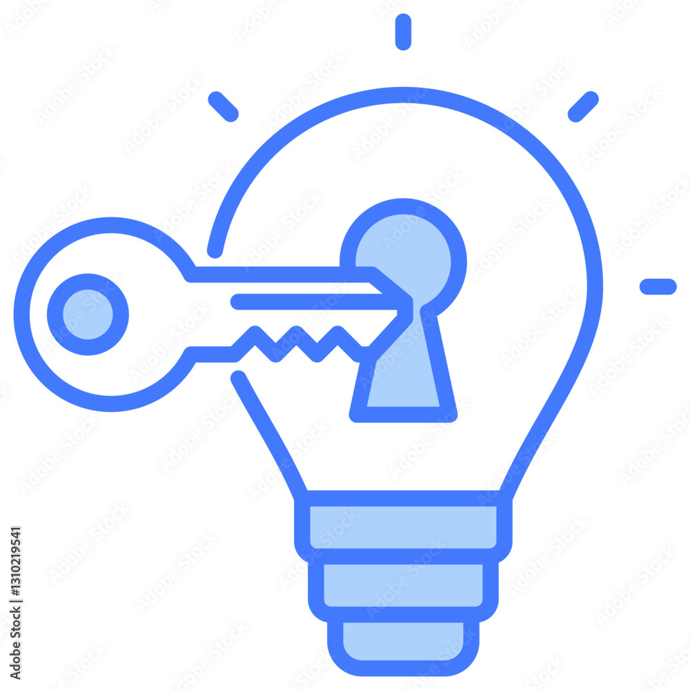 Poster problem solving blue icon