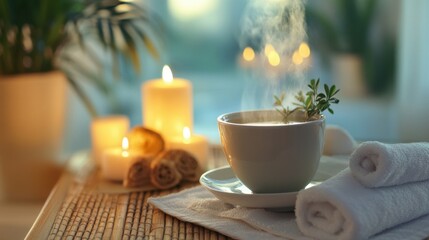 The luxury and relaxation experience, a spa environment with warm.