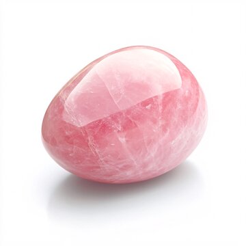 Rounded Rose Quartz Pebble in Pale Pink with Smooth Polished Surface