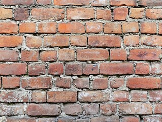 Obraz premium Red brick wall with textured surface and weathered appearance