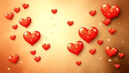 Floating hearts on gradient background, perfect for a romantic valentines day