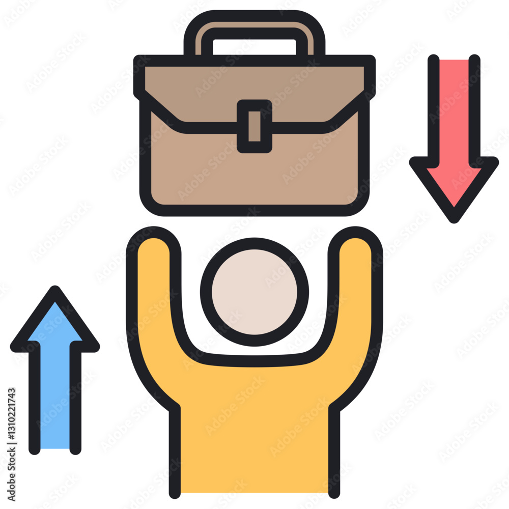 Poster workload lineal color icon