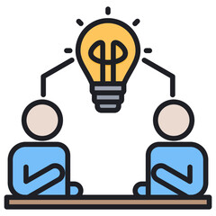 Fototapeta premium Brainstorming Lineal Color Icon