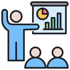 Business Presentation Lineal Color Icon