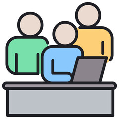 Colleague Lineal Color Icon