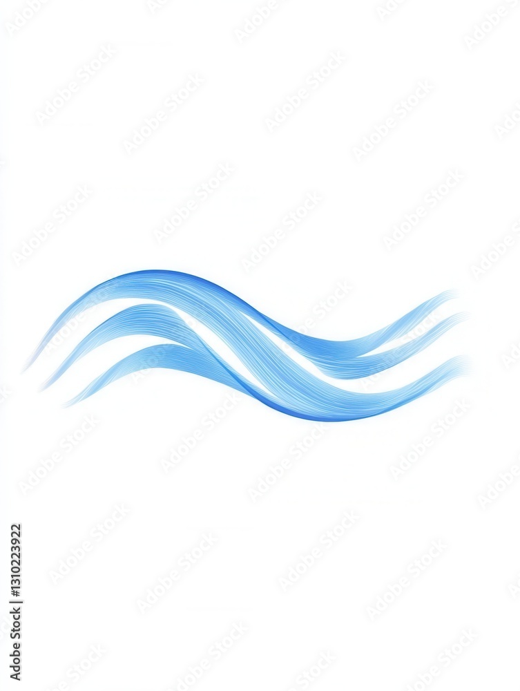 Leinwandbilder minimalist icon featuring a wavy blue line symbolizing calmness in an abstract style with a serene f