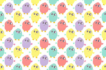 Obraz premium Seamless pastel bird pattern.