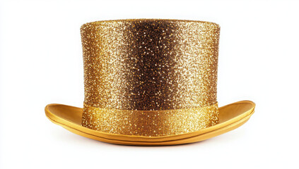 Sparkling Gold Top Hat Festive Celebration Headwear for Parties and Events 
