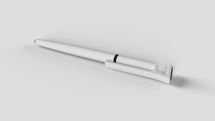 White multifunction pen lying on the set, side view