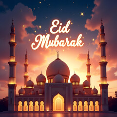 Golden Eid Glow A Celebration of Light and Architecture.