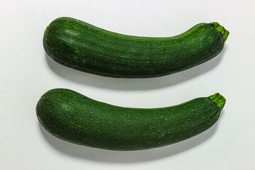 Healthy food. Zucchini on white background.