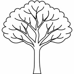 Intricate black and white illustration of a tree with detailed branches