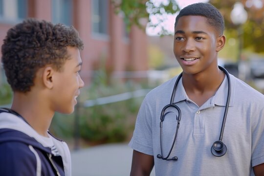 African American Psychologist Provides Support and Guidance to Troubled Young Man in Close-Up Shot