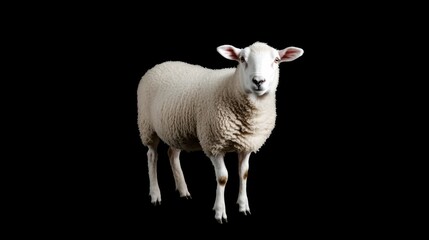 Obraz premium Sheep standing on a black background in a studio setting
