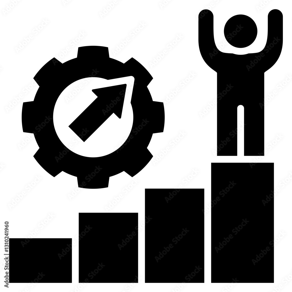 Poster development glyph icon