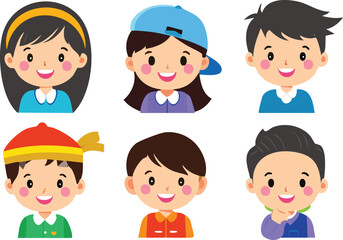 set of funny cartoon people