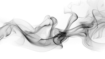 black smoke or fog isolated on white background.	