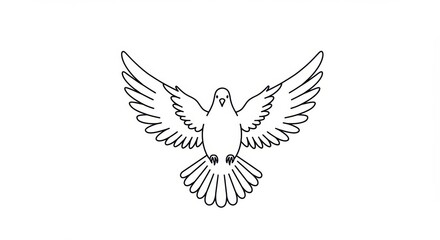 Fototapeta premium Minimalist Symmetrical Dove Tattoo Design
