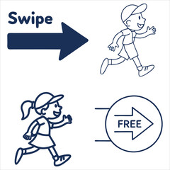 silhouette swipe icons left free png-psd children