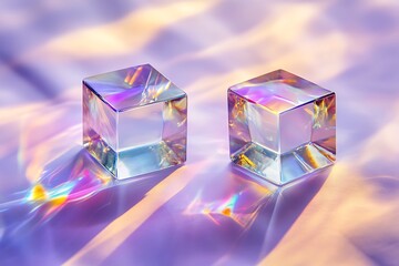 Stunning Iridescent Glass Cubes