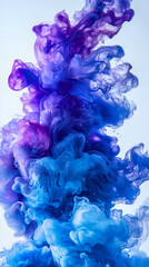 Fototapeta premium Dynamic Abstract Blue and Purple Smoke Ink Cloud - Ethereal Fluid Textures and Vibrant Designs