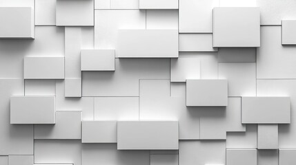 Obraz premium White geometric wall texture, abstract background, 3D render