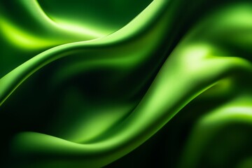 Obraz premium Green silk drapes, vibrant texture