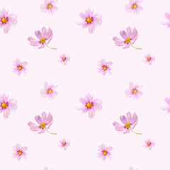 seamless pattern with pink flowers 